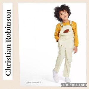NEW CHRISTIAN ROBINSON @ TARGET WOOLLY MAMMOTH EMBROIDERED OVERALLS